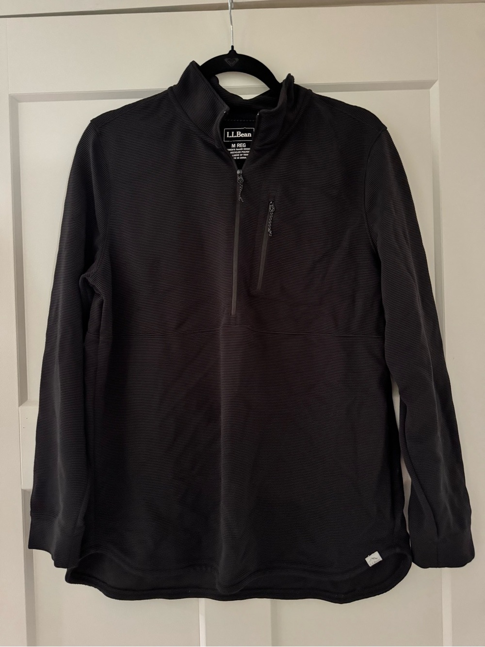 L.L. Bean Black Women's Half-Zip Pullover with Chest Pocket